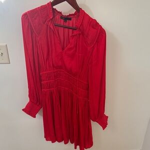 Maje Vibrant Red Pleated Dress